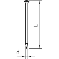 OBO 362 Z 60 G, clavo de acero templado, 2 x 60 mm, referencia: 3354601