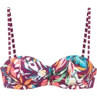 Venice beach Top de bikini aqua / verde oscuro / burdeos / blanco