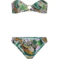 LASCANA Bikini marrón / verde / lavanda / blanco