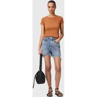 AllSaints Stevie Tee Pecan Brown Talla: XS | Camisetas de Seda Outlet | Mujer | Marrón