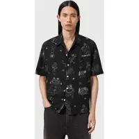 AllSaints Terra Ss Shirt Jet Black Talla: M | Camisas Casuales Outlet | Hombre | Negro
