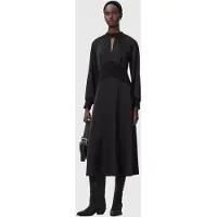 AllSaints Roya Ls Dress Black Talla: 6 | Vestidos Midi Outlet | Mujer | Negro