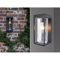 Lutec Aplique de exterior solar FLAIR, negra, 29 cm, con sensor, IP44