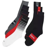 KOROSHI Calcetines gris moteado / rojo / negro / blanco