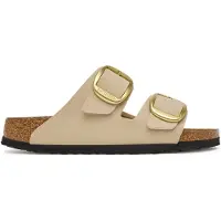 Birkenstock para mujer. 1031429 Sandalias Arizona Big Buckle Birko-Flor (Ajuste Estrecho) beige (40), Plano, Hebilla, Casual, ou