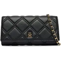 Tommy Hilfiger Bolso de noche 'Quilted TH Monogram Chain Strap' negro