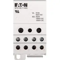 Eaton Bloque de distribución de un polo, 400A, modelo BPZ-KB-11/400, número de artículo 102713