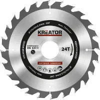 Kreator Disco de sierra circular para madera, , 170x30x2.2 mm, 24 dientes, color plateado. Talla única