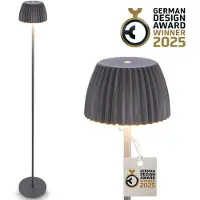 Briloner Lámpara de pie LED recargable Brilo unplugged Riffle, antracita