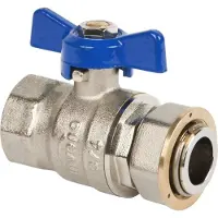 Invena Válvula de bola recta con medio tornillo N/c con mariposa de 1'' tipo resistente
