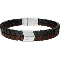 Fossil Pulsera marrón oscuro / plata