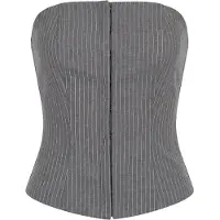 STUDIO SELECT Top 'Gianna' gris / blanco