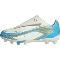 Adidas adidasBota de fútbol con velcro F50 Messi Club césped natural seco / multisuperficie 30 1/2 Ivory / Semi Blue Burst / Icey Blue Niño