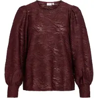 Vila Blusa De Manga Larga Fina O-neck Top