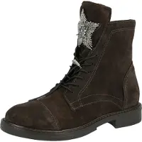 Mjus Botines con cordones 'FABIA' marrón oscuro / plata