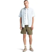 Timberland Short Sleeve Stretch Poplin Shirt Light Blue Talla: M | Camisas Casuales Outlet | Hombre | Azul