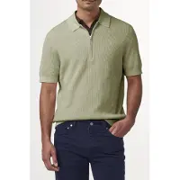 NN07 Hansie Ss Zip 6600 Knit Sage Green Talla: S | Polos Outlet | Hombre | Verde