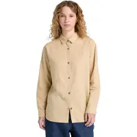 Timberland Linen Blend Long-sleeve Shirt Medium Beige Talla: XL | Manga Larga Outlet | Mujer | Marrón