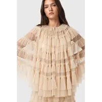 AllSaints Aude Ruffle Cape Blush Pink Talla: OS | Vestidos Maxi Outlet | Mujer | Rosa