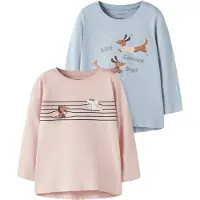 Name it Camiseta 'NMFVIX' azul claro / marrón / rosé / negro
