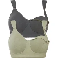 Bonprix Sujetador de lactancia gris moteado / verde moteado