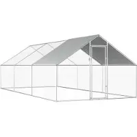 vidaXL - Jaula para gallinas de exterior, 2,75 x 6 x 1,92 m, acero galvanizado