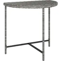 Syfax Mesa de jardín ratán sintético gris 80x50x75 cm
