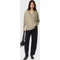 AllSaints Bern Panel V Neck Taupe Grey Talla: M | Manga Larga Outlet | Mujer | Negro