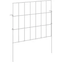 Syfax Valla de Jardín con Estacas 12 uds. 35 x 30 cm Plateado