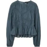 AllSaints Melani Top Dark Slate Blue Talla: 10 | Manga Larga Outlet | Mujer | Azul