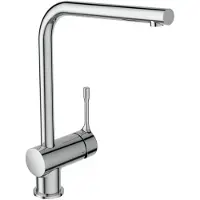 Ideal standard Grifo de cocina Ceralook, caño alto, alcance de 225 mm, modelo BC174AA, acabado cromado