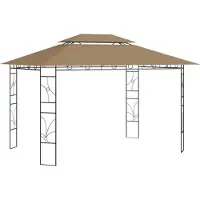 vidaXL Pabellón de 4x3x2,7 metros, color taupe, con tela de 160 g/m²