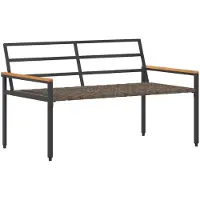 vidaXL Banco de exterior para 2 personas, 116 x 67,5 x 72 cm, ratán sintético, color crema