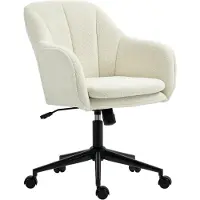 HOMCOM Silla de escritorio para oficina en casa, con respaldo curvado
