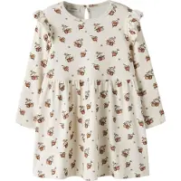Lil´ Atelier Vestido 'NMFGAYO' chocolate / oliva / rosa / blanco natural