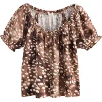 Next Blusa crema / marrón / marrón oscuro