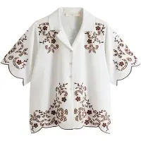 Next Blusa brocado / marrón oscuro / blanco