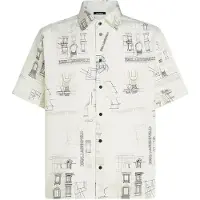 Karl Lagerfeld Camisa 'Maison de Karl' crema / kiwi / negro