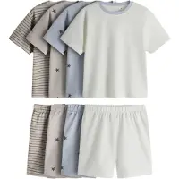 The Set Pijama crema / azul paloma / marrón / capuchino