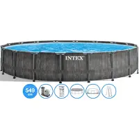 Intex 26744GN: Piscina con estructura Prism Greywood (549 x 122 cm)