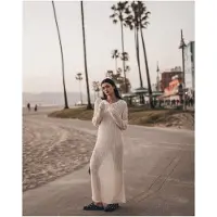 Mikuta The White Open Longsleeve Dress Talla: S | Vestidos Midi Outlet | Mujer | Blanco