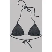 Mikuta The Black Sparkly Triangle Bikini Top Talla: L | Bikinis Outlet | Mujer | Negro