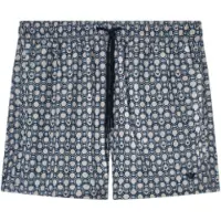 Emporio Armani para hombre. EM000583_AF20439 Bañador corto con mezcla de estampados marino (XXL), Beachwear, Poliéster, outle