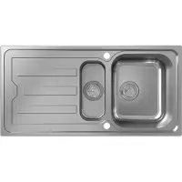 Hansgrohe S44 S440-A517, lavabo encastrado de 100 cm, modelo 342/145, con zona de escurrimiento y sistema de desagüe automático, acero inoxidable