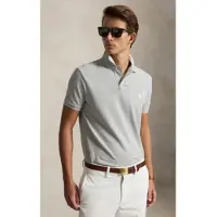 Ralph Lauren para hombre. 710680784529 El icónico polo de piqué gris (XS), Casual, Algodón, Manga corta, outlet 2026.