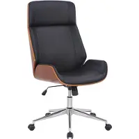 BellaFurn Silla de oficina moderna - Silla de escritorio - Giratoria, alta comodidad | Color: Nuez/