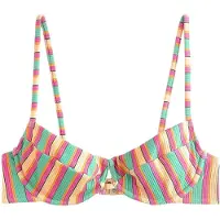 Self. Top de bikini verde / pino / albaricique / rosa