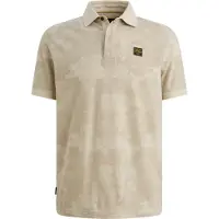 PME Legend Camiseta 'Polo shirt in piqué with allover print' beige