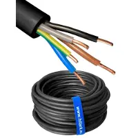 Hilark cable tech Cable subterráneo NYY-J, 5x6mm², 20 metros, conductor de cobre, unipolar, cubierta de PVC, 600/1000V, tipo YKY