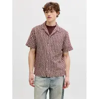 Jack & Jones Camisa 'JORMONTAUK' rojo vino / blanco